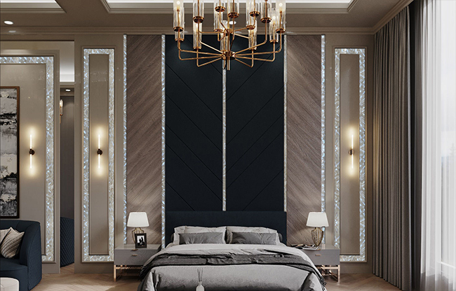 FBinnotech - leaflat - carbon tiles - mother of perl - luxury interior - interior design - carbonfiber tiles - piastrelle carbonio