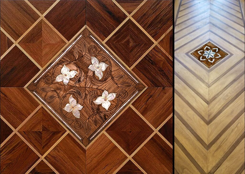 PARQUET FBINNOTECH intarsiato in madreperla