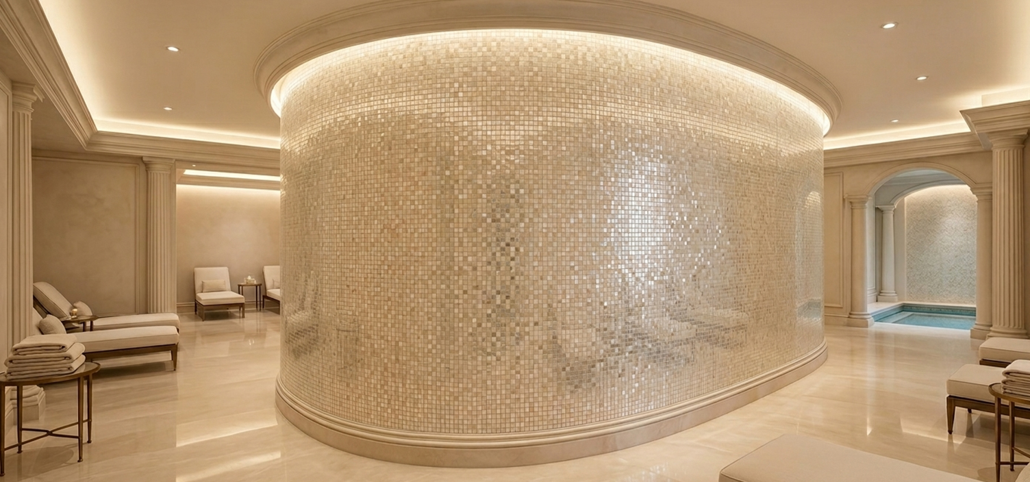 bespoke mother of pearl mosaic FBINNOTECH panel decor