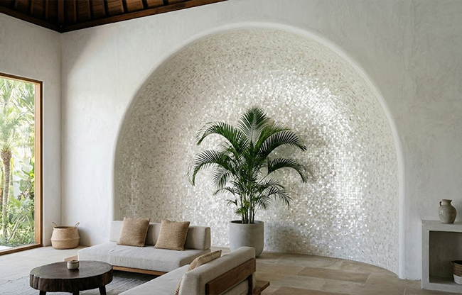 bespoke mother of pearl mosaic FBINNOTECH panel decor