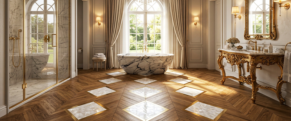 bespoke mother of pearl mosaic FBINNOTECH panel decor