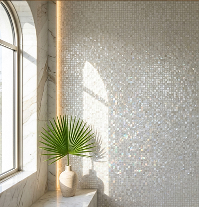 bespoke mother of pearl mosaic FBINNOTECH panel decor